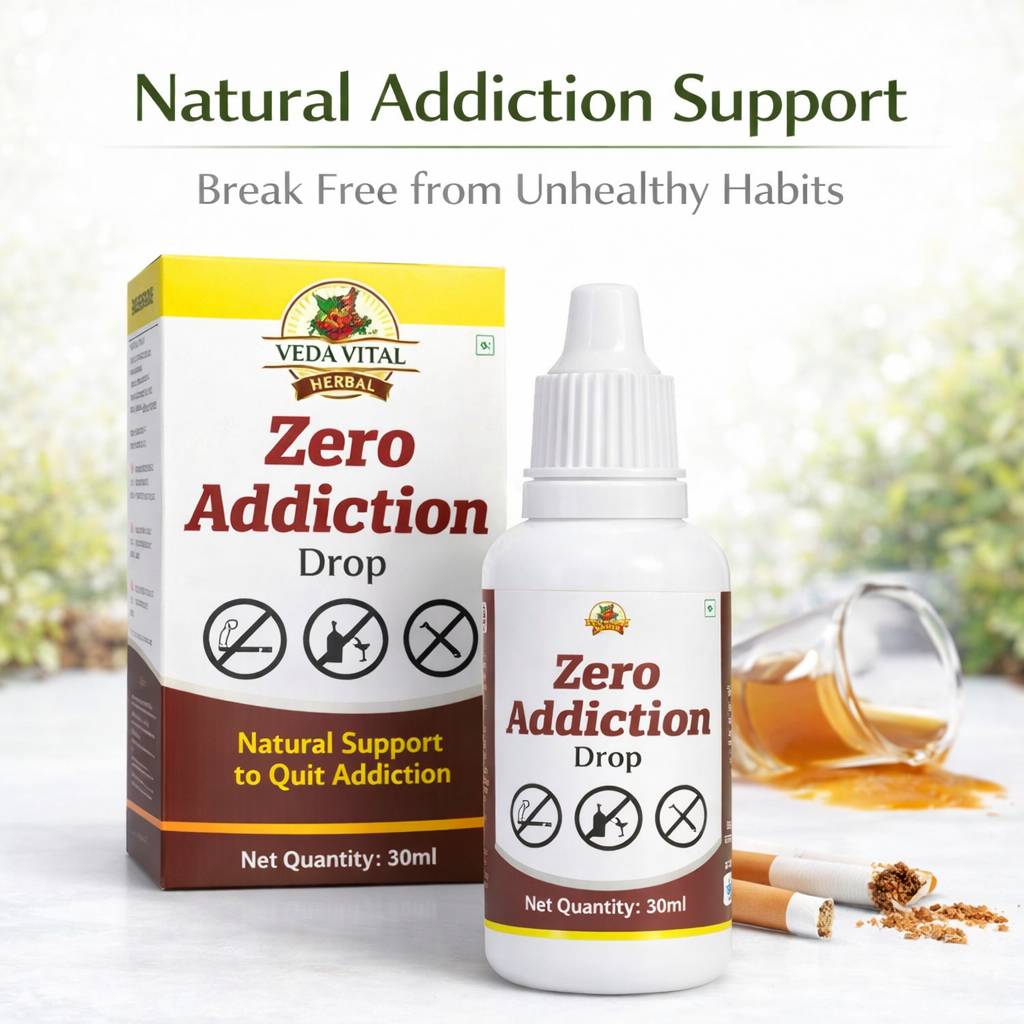 Zero Addiction Drop – Ayurvedic Herbal Support for Alcohol, Smoking & Tobacco Cravings | Natural Detox Formula