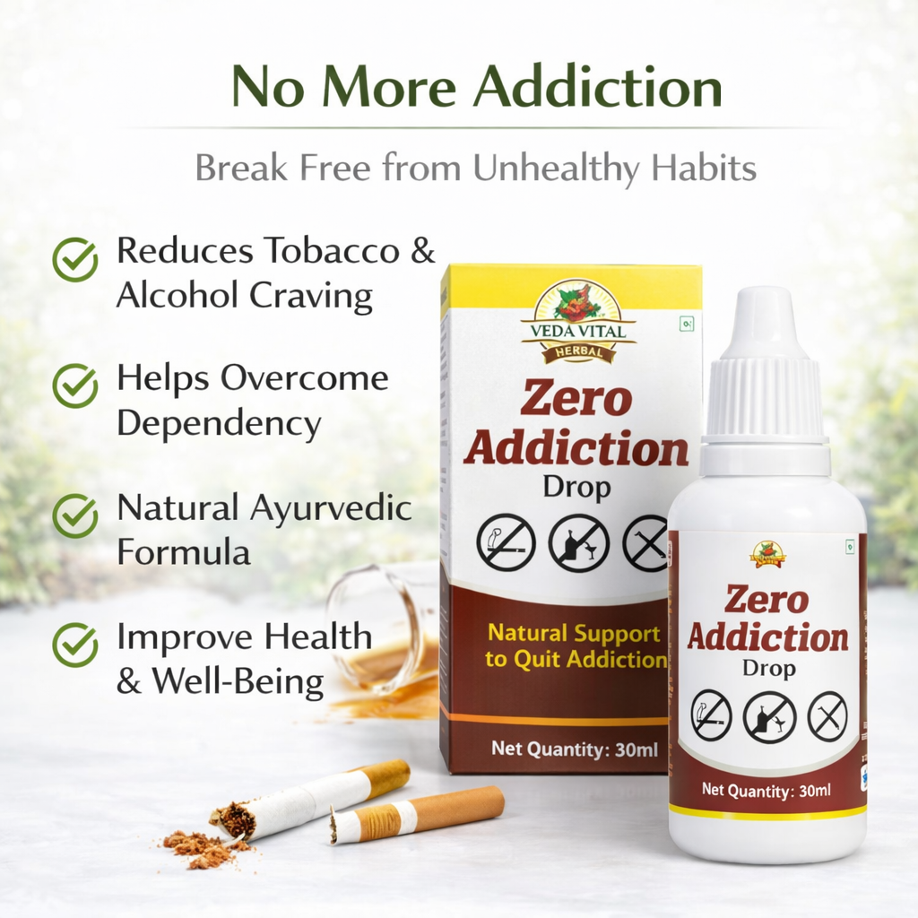Zero Addiction Drop – Ayurvedic Herbal Support for Alcohol, Smoking & Tobacco Cravings | Natural Detox Formula