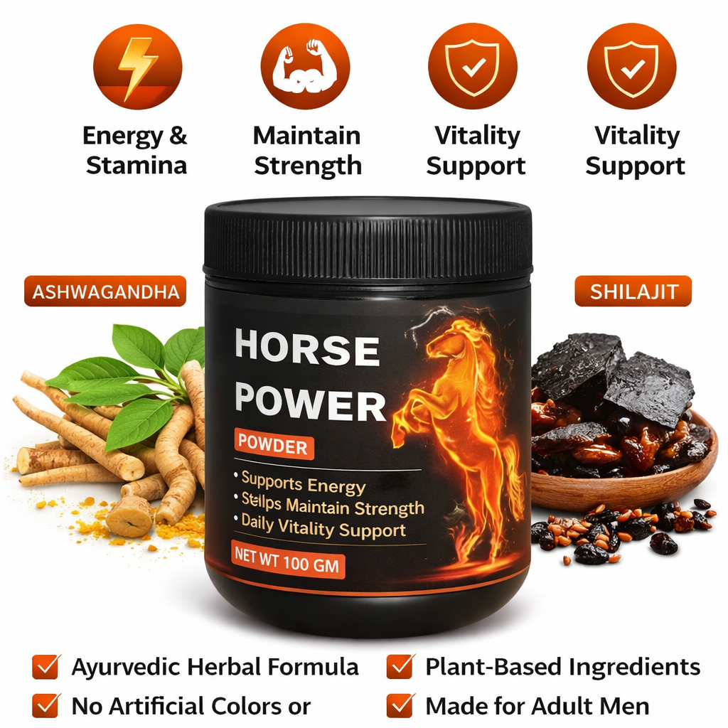 Horse Power Powder for Men | Ayurvedic Herbal Energy & Performance Support