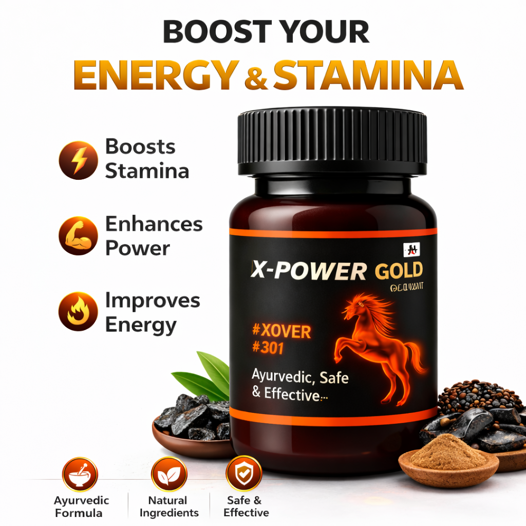 X Power Gold Capsules – Ayurvedic Energy, Stamina & Strength Support for Men