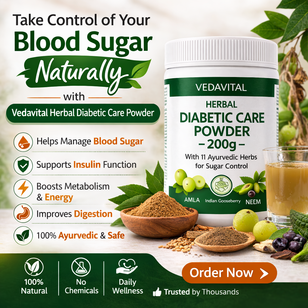 Diabetic Care Powder – Ayurvedic Blood Sugar Support | Vedavital Herbal