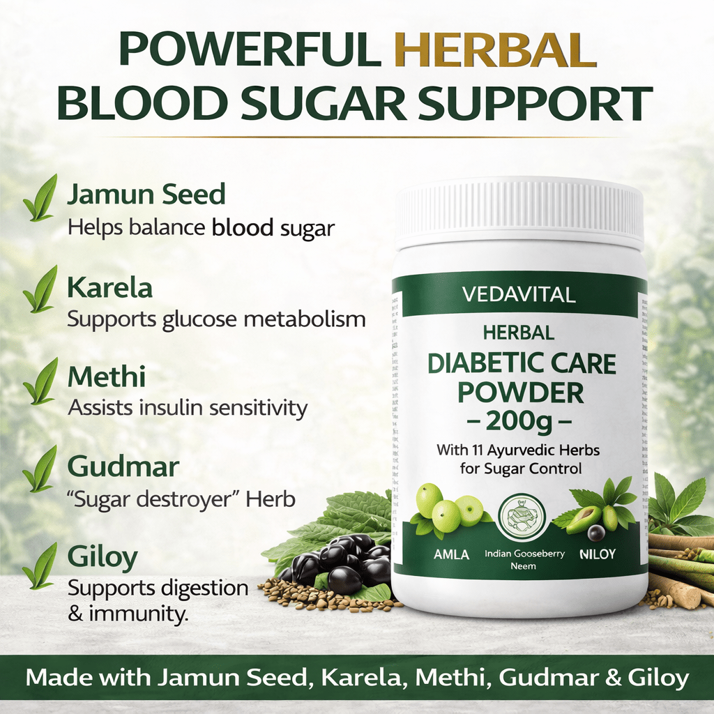Diabetic Care Powder – Ayurvedic Blood Sugar Support | Vedavital Herbal - VEDAVITAL HERBALDiabetic Care Powder – Ayurvedic Blood Sugar Support | Vedavital HerbalAyurvedic Herbal SupplementVEDAVITAL HERBALDiabetic Care Powder – Ayurvedic Blood Sugar Support | Vedavital Herbal