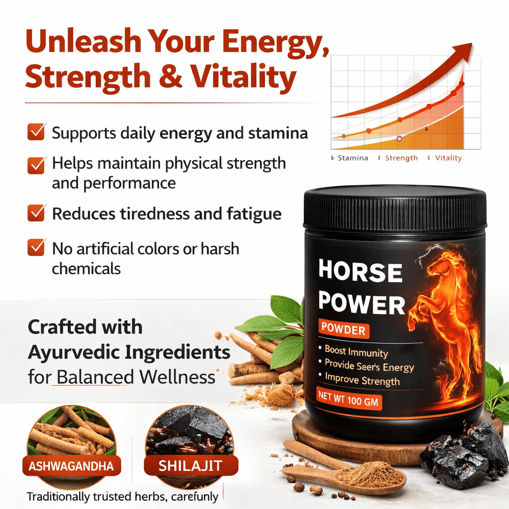 Horse Power Powder for Men | Ayurvedic Herbal Energy & Performance Support - VEDAVITAL HERBALHorse Power Powder for Men | Ayurvedic Herbal Energy & Performance SupportMen wellnessVEDAVITAL HERBALHorse Power Powder for Men | Ayurvedic Herbal Energy & Performance Support