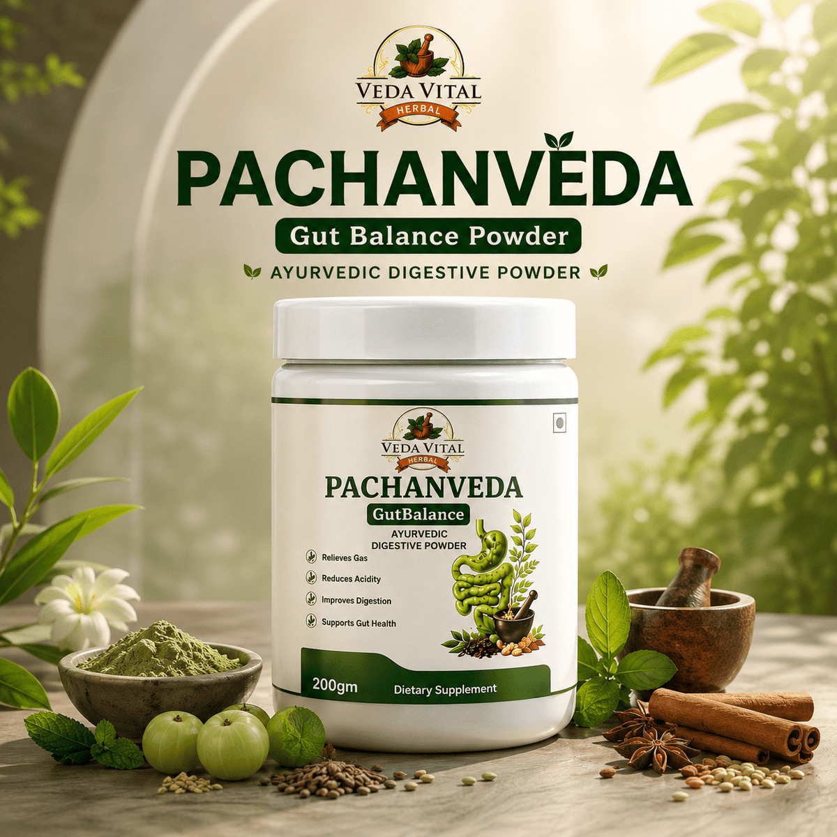 Paachan Veda Gutbalance | Ayurvedic Digestive Support & Bloating Relief 200g Powder] - VEDAVITAL HERBALPaachan Veda Gutbalance | Ayurvedic Digestive Support & Bloating Relief 200g Powder]Digestive SupplementVEDAVITAL HERBALPaachan Veda Gutbalance | Ayurvedic Digestive Support & Bloating Relief 200g Powder]