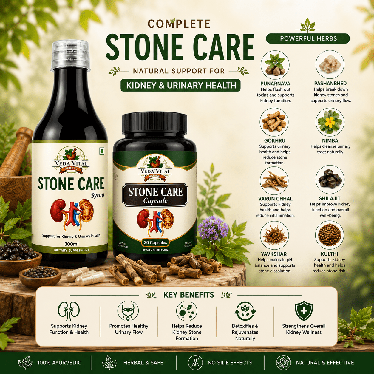Stone Care – Advanced Ayurvedic Support for Kidney & Urinary Health - VEDAVITAL HERBALStone Care – Advanced Ayurvedic Support for Kidney & Urinary HealthKidney Care SupplementVEDAVITAL HERBALStone Care – Advanced Ayurvedic Support for Kidney & Urinary Health