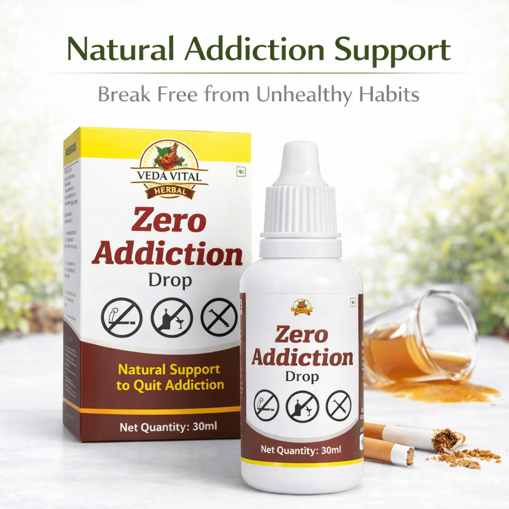 Zero Addiction Drop – Ayurvedic Herbal Support for Alcohol, Smoking & Tobacco Cravings | Natural Detox Formula - VEDAVITAL HERBALZero Addiction Drop – Ayurvedic Herbal Support for Alcohol, Smoking & Tobacco Cravings | Natural Detox FormulaAyurvedic Herbal SupplementVEDAVITAL HERBALZero Addiction Drop – Ayurvedic Herbal Support for Alcohol, Smoking & Tobacco Cravings | Natural Detox Formula